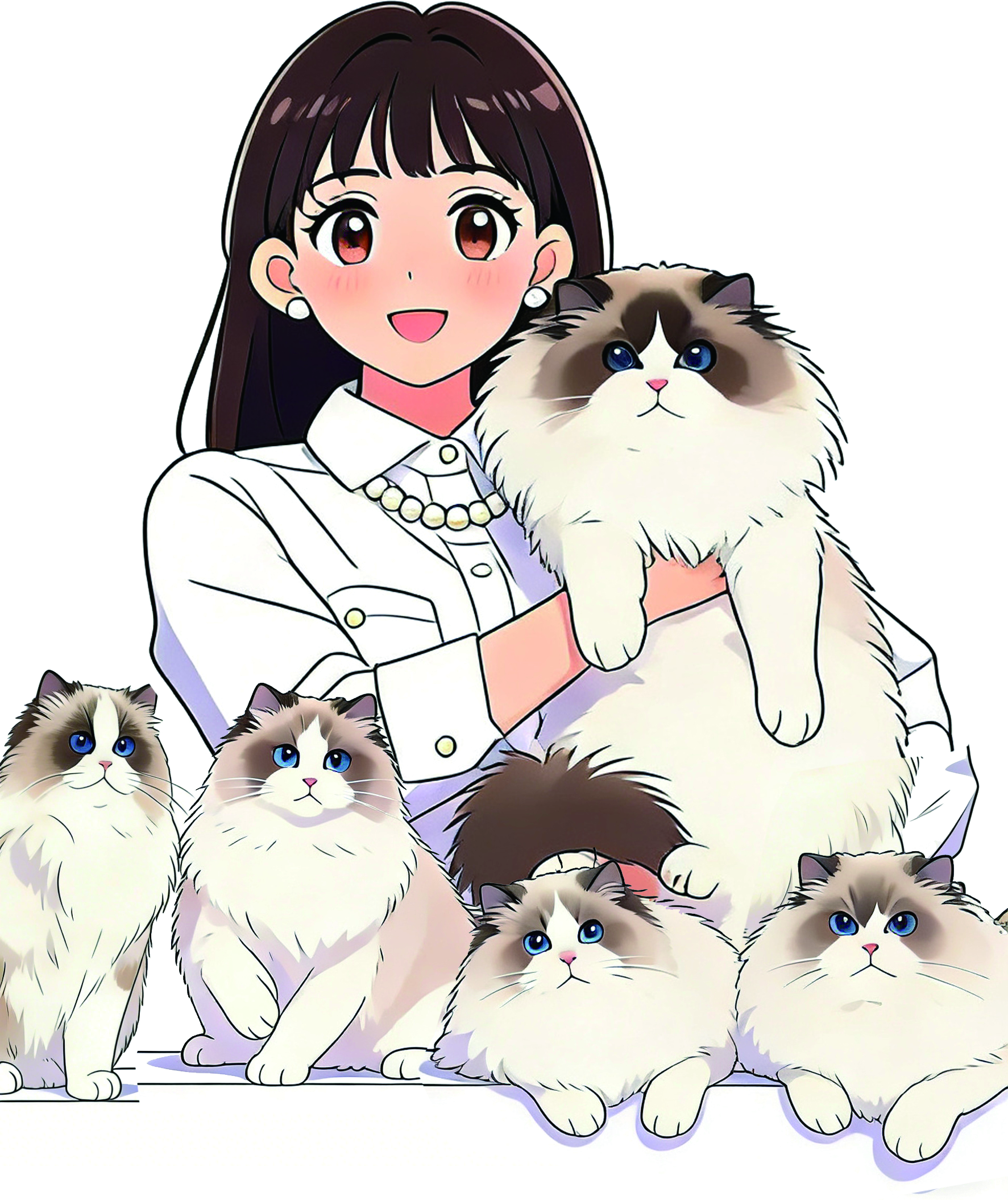 宣伝冊子の西則キャッテリーのキャラクター